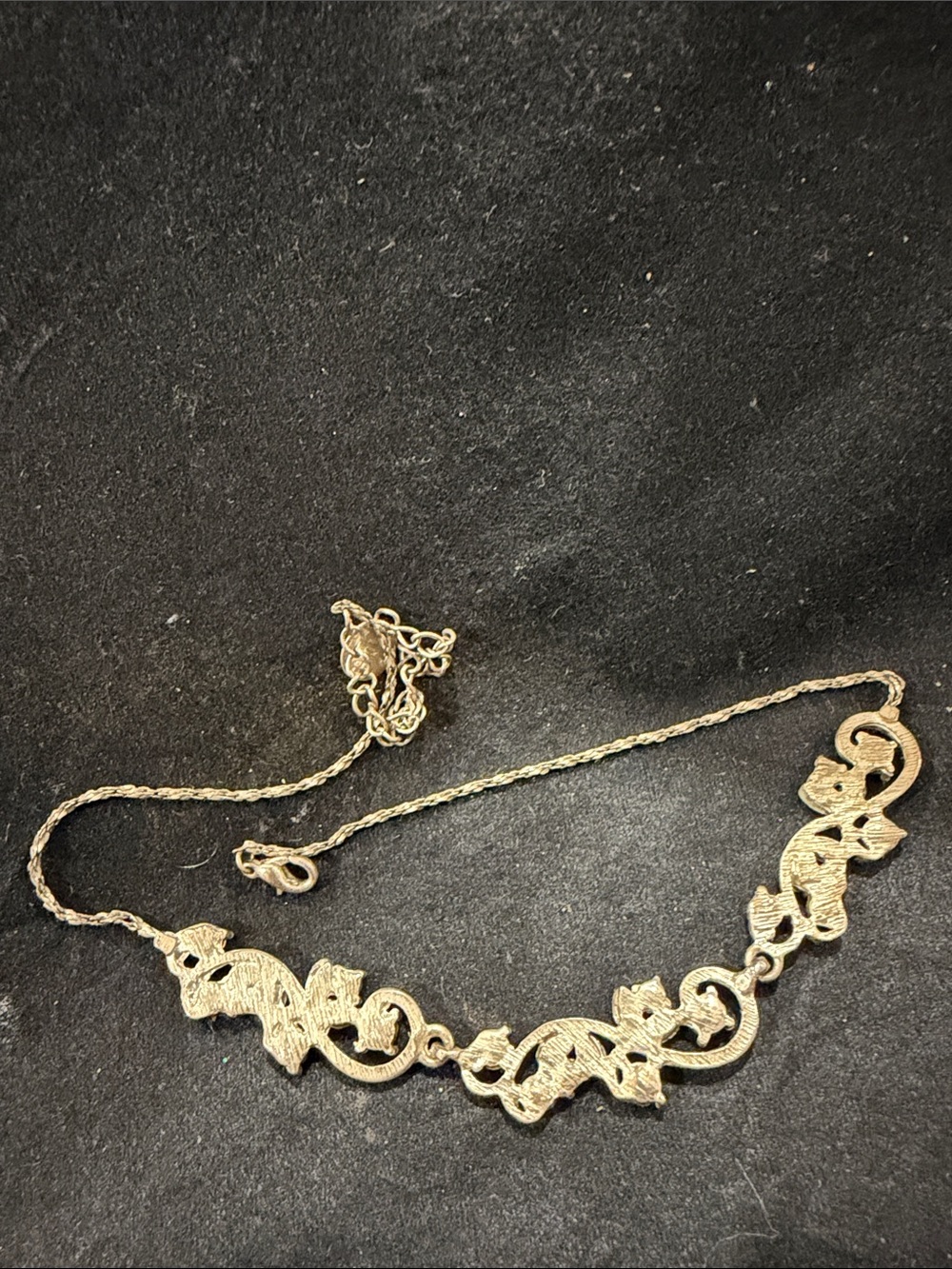 Delicate Gold-Tone Floral Crystal Necklace